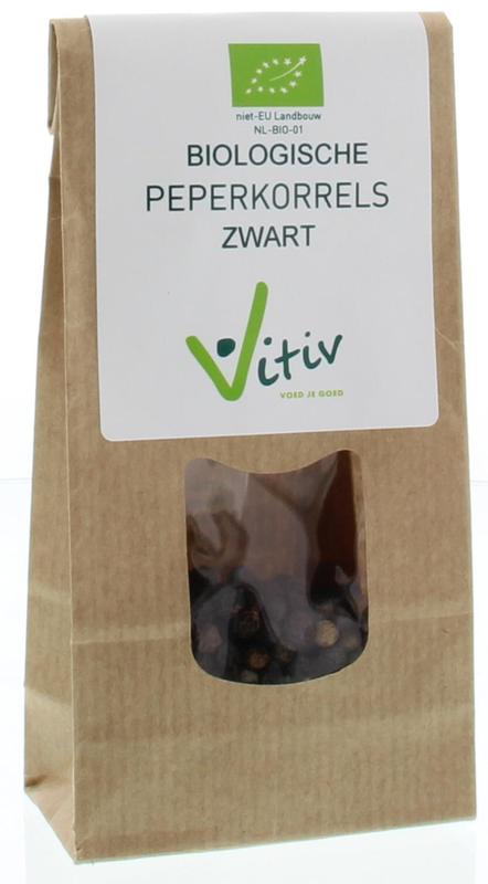 Vitiv Peperkorrels zwart bio 40.00 Gram