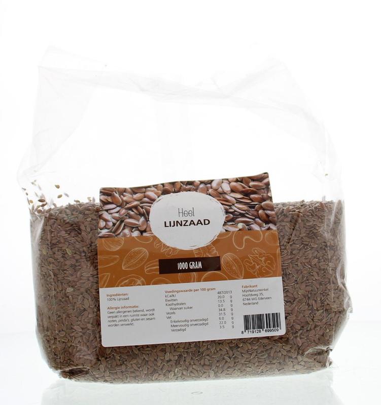 MijnNatuurwinkel Lijnzaad heel 1.00 Kilogram