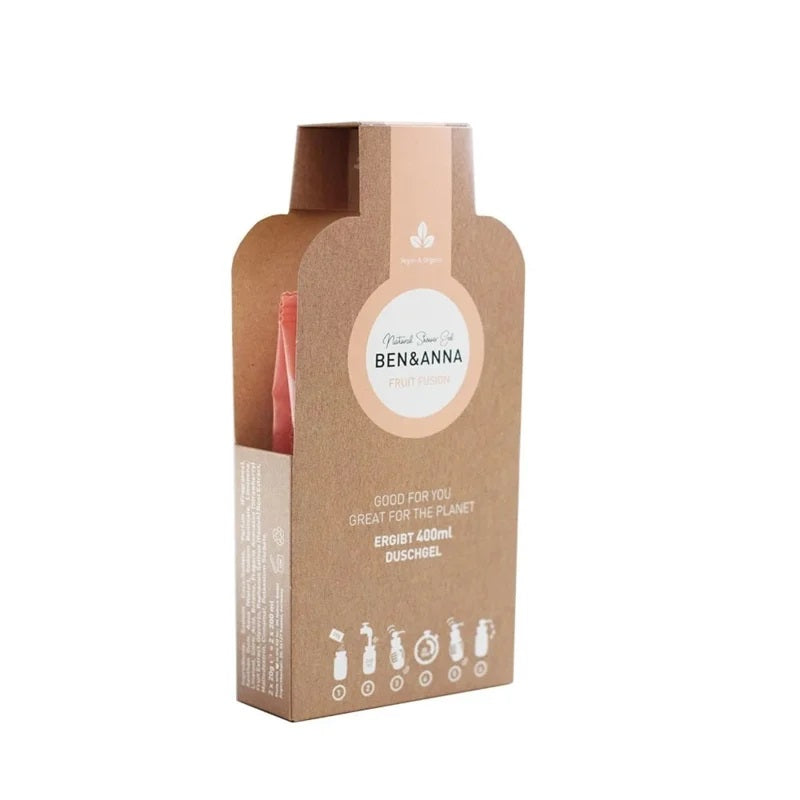 Ben & Anna Showergel flakes fruit fusion 2 Stuks