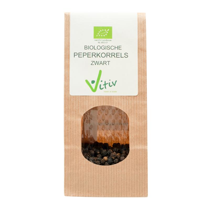 Vitiv Peperkorrels zwart bio 1.00 Kilogram