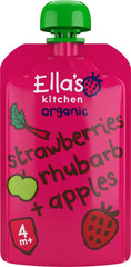 Ella's Kitchen Strawberry rhubarb & apples 4+ mnd knijpz bio 120.00 Gram