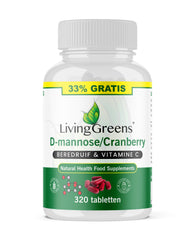 Livinggreens Cranberry D-Mannose voordeelverpakking 320.00 Tabletten