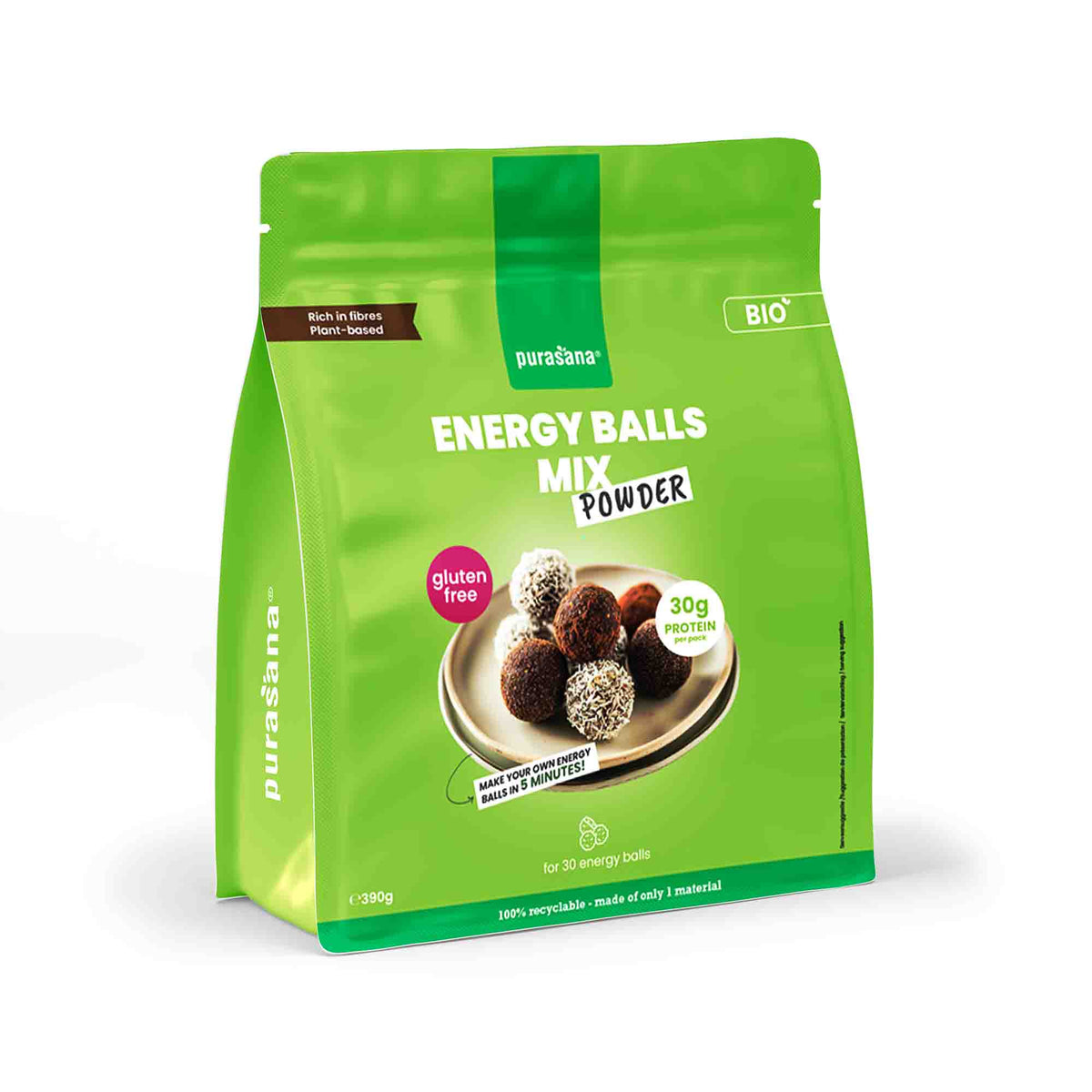 Purasana Glutenvrije energy balls mix bio 390.00 Gram