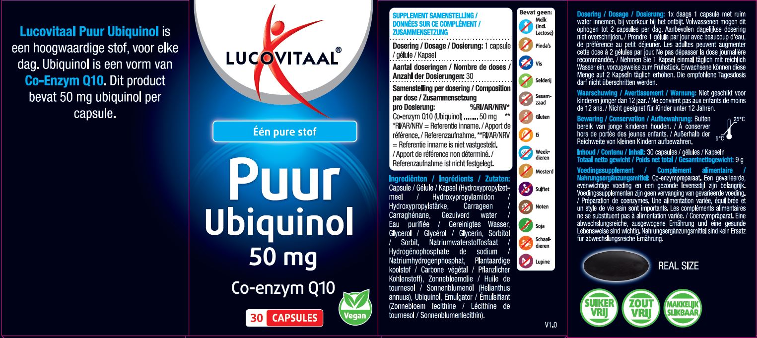 Lucovitaal Ubiquinol puur 50mg 30.00 Capsules