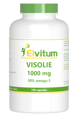 Elvitum  Visolie 1000mg omega 3 30% 180.00 Capsules