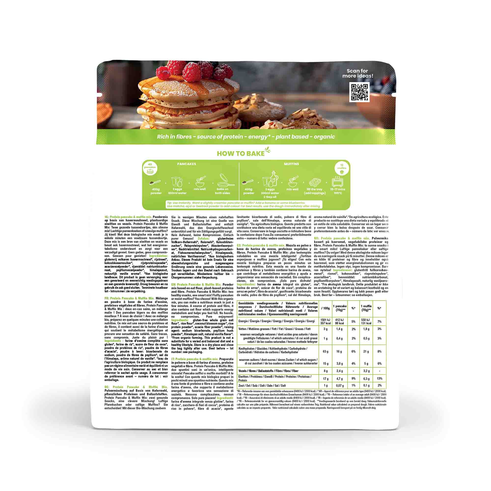Purasana Glutenvrije pannenkoeken-muffin mix BIO 400.00 Gram